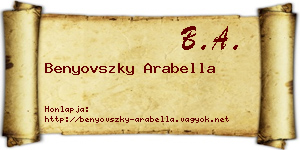 Benyovszky Arabella névjegykártya